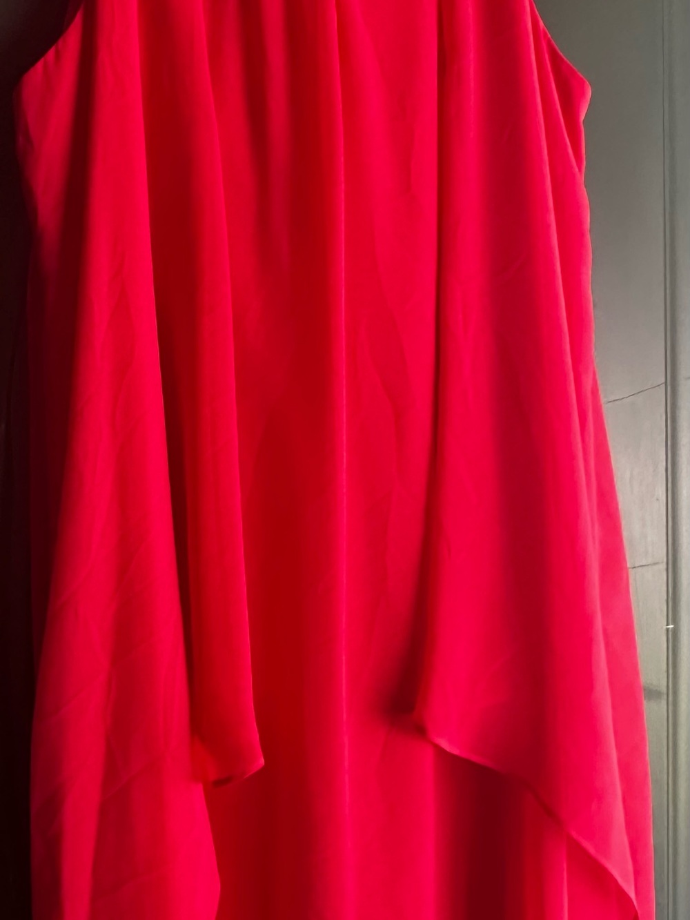 SLNY Hot Pink Asymmetrical Flow Dress